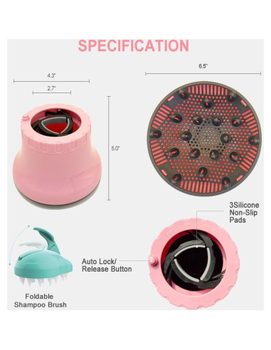 Difusor de Cabello Universal Orista Rosa 4.4 a 6.6 cm