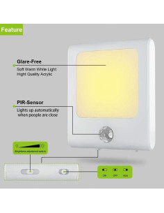 Luces Nocturnas LED MAZ-TEK con Sensor de Movimiento - 2 Pzas 2