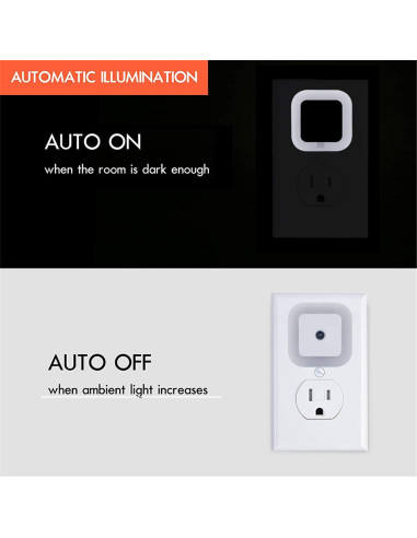 Lámpara de Noche LED Uigos con Sensor Automático, 6 Pcs