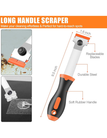 Juego de 4 Raspadores de Cuchilla NECAMOCU con 50 Cuchillas