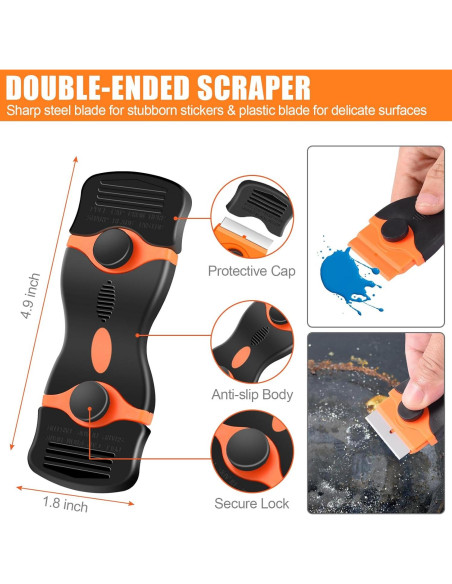 Juego de 4 Raspadores de Cuchilla NECAMOCU con 50 Cuchillas