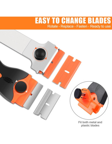 Juego de 4 Raspadores de Cuchilla NECAMOCU con 50 Cuchillas