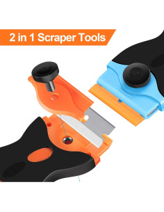 Raspador Multifuncional 2-en-1 YUUMEA con 12 Cuchillas Plásticas y 7 Metálicas 2