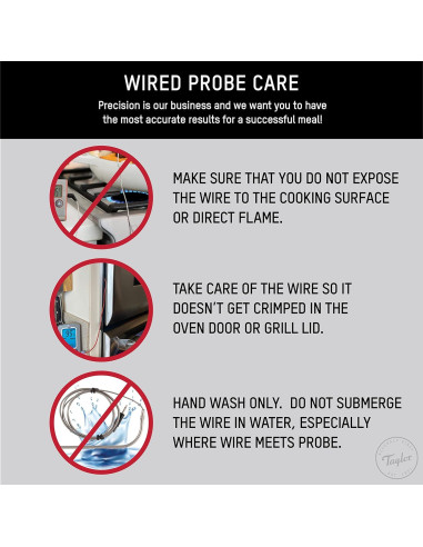 Termómetro Digital de Cocina Taylor 1478 con Sonda y Temporizador