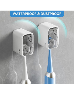 Soporte para Cepillos de Dientes MOPMS Gris 2PCS Montado en Pared 2