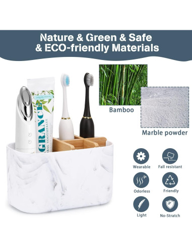 Soporte para cepillos de dientes GFWARE de mármol 5 ranuras