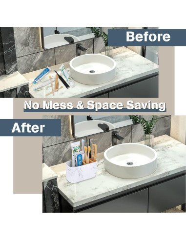 Soporte para cepillos de dientes GFWARE de mármol 5 ranuras