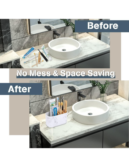 Soporte para cepillos de dientes GFWARE de mármol 5 ranuras