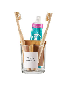 Soporte de Cepillo y Pasta de Dientes Vidrio Grueso Onsogi