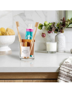Soporte de Cepillo y Pasta de Dientes Vidrio Grueso Onsogi 2