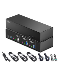 Interruptor KVM DisplayPort 2 Puertos Kinan DPU202 4K 60Hz