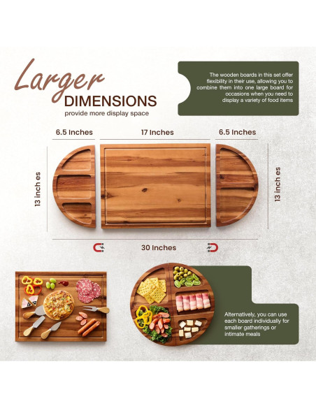 Tabla de Charcutería Grande Tidita 76,2 cm Madera Acacia
