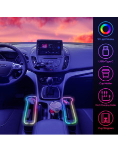 Relleno Espacio Asientos Coche SUYUDSM con Luz LED y Cargador USB 2