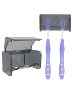 Soporte para Cepillos de Dientes LUEXBOX Gris 2 Compartimentos