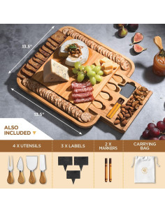 Juego de Tabla de Charcutería Bambüsi con Cajón Oculto 2