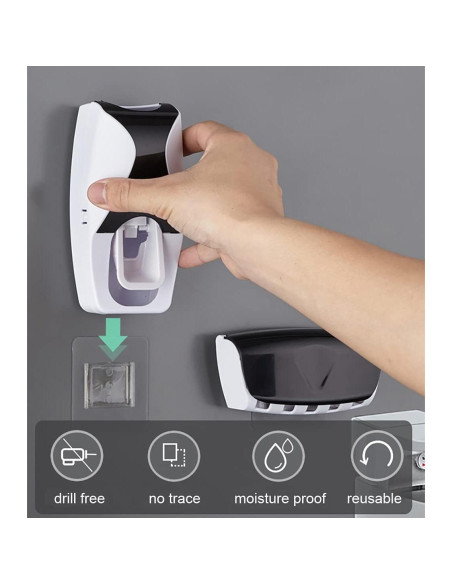 Dispensador Automático de Pasta Dental Basedidea Negro