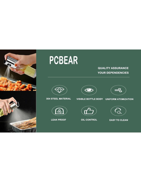 Rociador de Aceite PCBEAR 100ml Acero Inoxidable para Cocina