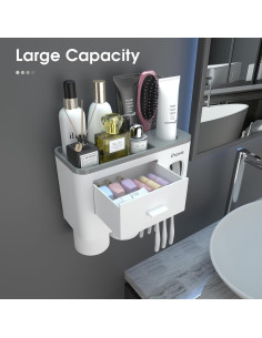 Soporte para Cepillos de Dientes iHave 2 Tazas Blanco 2