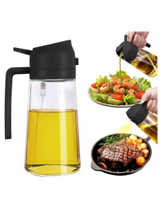 Dispensador de aceite 2 en 1 SweeHo 470ml vidrio negro