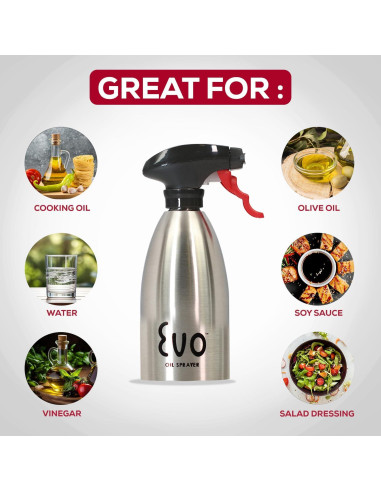 Rociador de Aceite Evo Oil Sprayer Acero Inoxidable 473 ml