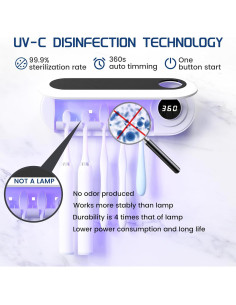 Soporte para Cepillos de Dientes MIMORE, 5 Ranuras, Temporizador 2