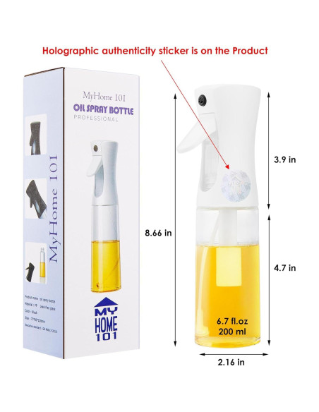 Rociador de Aceite de Oliva MyHome 101 198,5 ml A Prueba de Fugas Rociador de Aceite de Oliva MyHome 101 198,5 ml A Prueba de Fugas