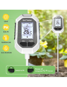 Medidor de humedad del suelo 4 en 1 Cytentech CTY LCD 2