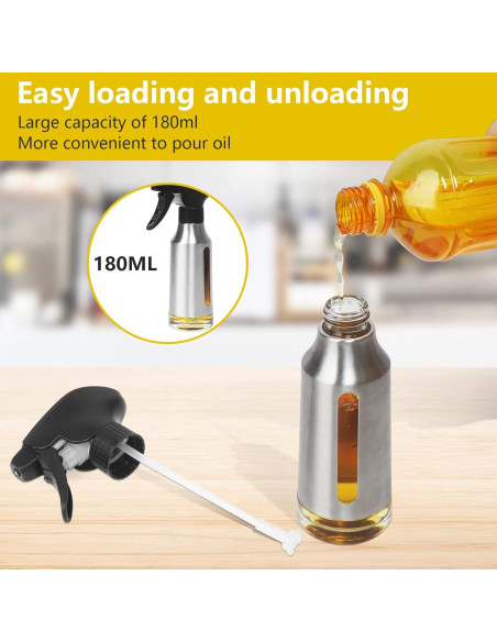 Botella Spray Aceite de Oliva 180ml Haiaoxonr Acero Inoxidable