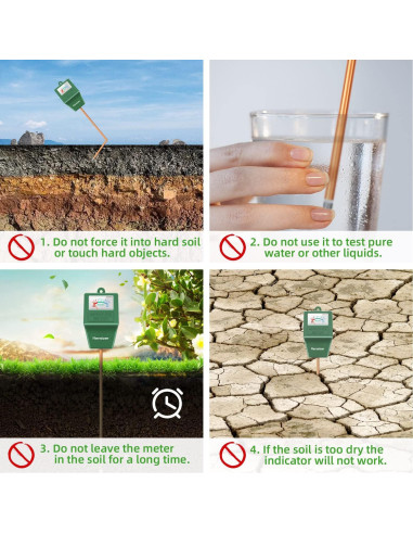 Medidor de Suelo Kensizer Humedad/pH Digital 0,13 kg
