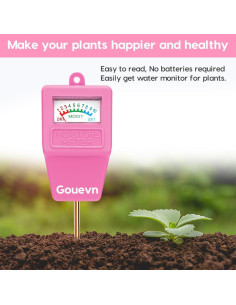 Medidor de Humedad del Suelo Gouevn para Plantas 27,7 cm Rosa 2