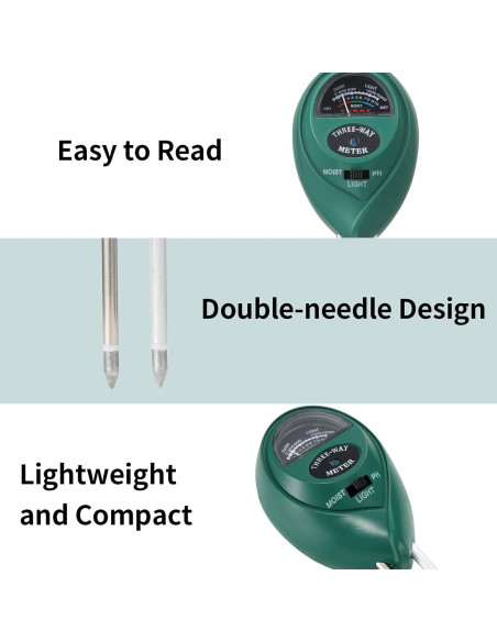 Medidor de Humedad del Suelo 3 en 1 Rngeo - 2 Paquetes