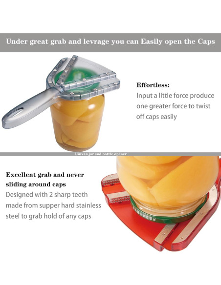 Abre frascos Uinxan para manos débiles, acero inoxidable
