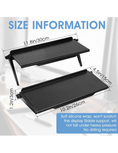 Estante Superior de Monitor wutfuooo 6 Piezas Ajustable Negro