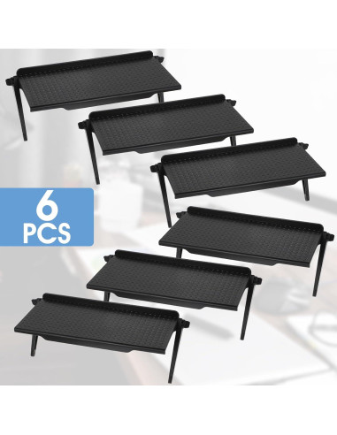Estante Superior de Monitor wutfuooo 6 Piezas Ajustable Negro