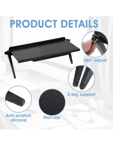 Estante Superior de Monitor wutfuooo 6 Piezas Ajustable Negro