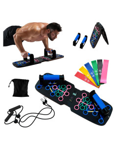 Tabla de Flexiones Plegable Clikshop con Bandas de Resistencia