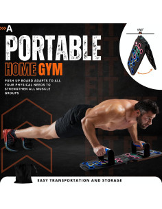 Tabla de Flexiones Plegable Clikshop con Bandas de Resistencia 2