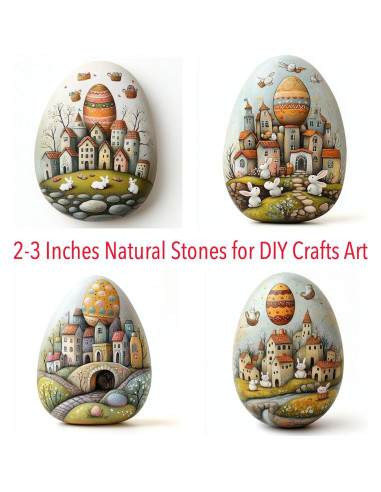 Juego de Pintura en Piedra XSSUUNN con 40 Piedras y 6 Pinceles