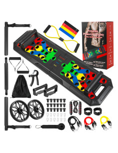 Tabla de Flexiones GROWGLO con Bandas de Resistencia