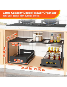 Organizador Expandible Bajo Fregadero REALINN 2 Niveles Negro 2