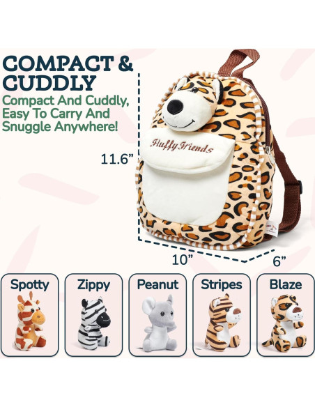 Mochila de Peluche PixieCrush Tigre para Niños 2-4 Años Mochila de Peluche PixieCrush Tigre para Niños 2-4 Años