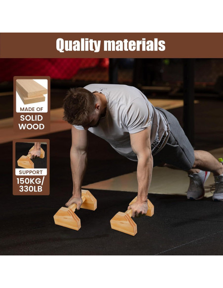 Soporte para Flexiones de Madera VMBQRTI Antideslizante