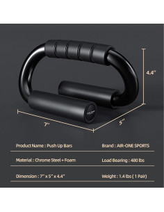 Barras de Flexiones KitchLife AIR-ONE, Soporte Antideslizante 2