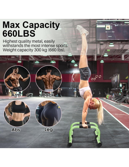 Barras Parallettes AmazeFan Verde para Calistenia 42,67x25,4cm