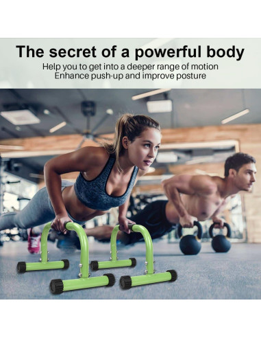 Barras Parallettes AmazeFan Verde para Calistenia 42,67x25,4cm