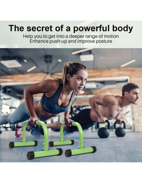 Barras Parallettes AmazeFan Verde para Calistenia 42,67x25,4cm