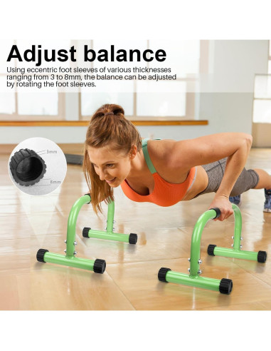 Barras Parallettes AmazeFan Verde para Calistenia 42,67x25,4cm