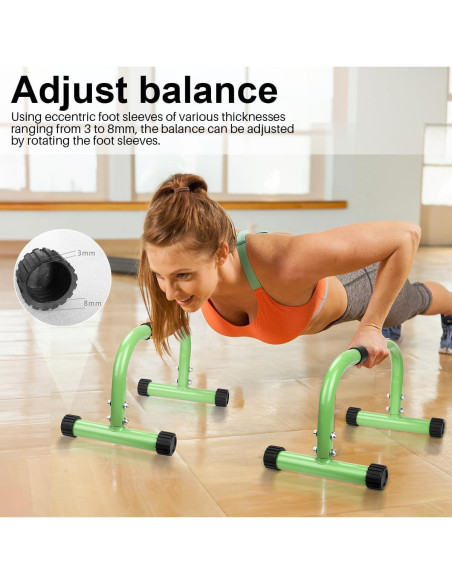 Barras Parallettes AmazeFan Verde para Calistenia 42,67x25,4cm