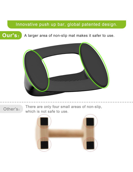 Barras de Flexiones Kipika, Soportes Antideslizantes para Ejercicio