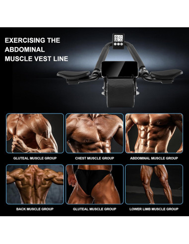 Rodillo Abdominal Pafal con Soporte para Codos y Rebote Automático